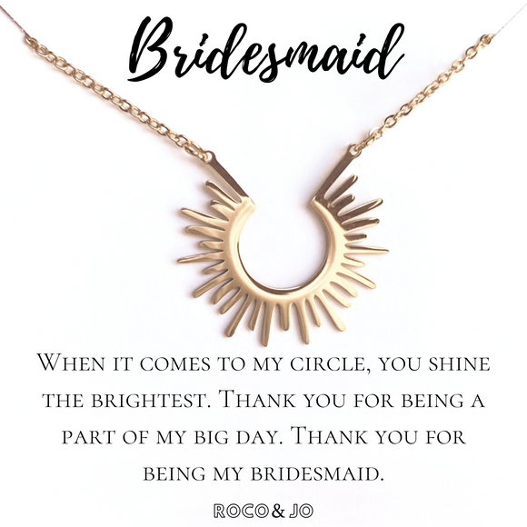 Bridesmaid Sunshine Pendant Necklace - Bridesmaid Thank You - Be my Bridesmaid?