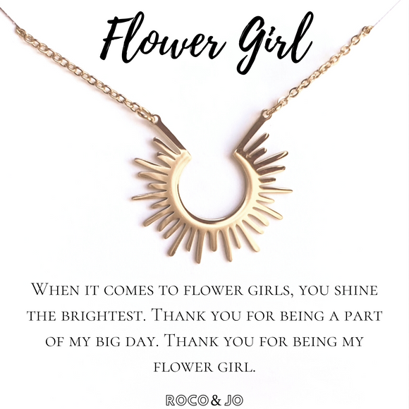 Flower Girl Sunshine Pendant Necklace - Flower Girl Thank You - Be my Flower Girl?