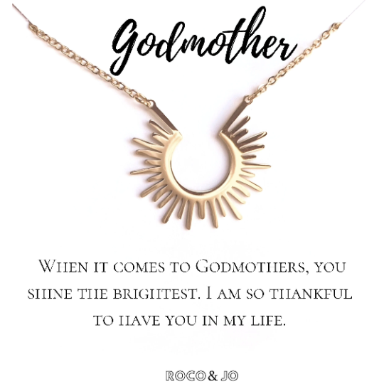 Godmother Gift Pendant Necklace - Baptism Gift