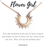 Flower Girl Sunshine Pendant Necklace - Flower Girl Thank You - Be my Flower Girl?