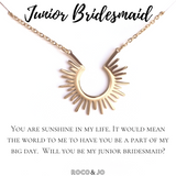 Junior Bridesmaid Sunshine Pendant Necklace - Jr Bridesmaid Thank You - Be my Jr Bridesmaid?