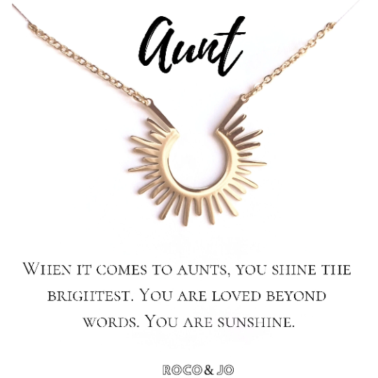 Aunt Sun Pendant Necklace - Best Aunt Gift - Favorite Aunt