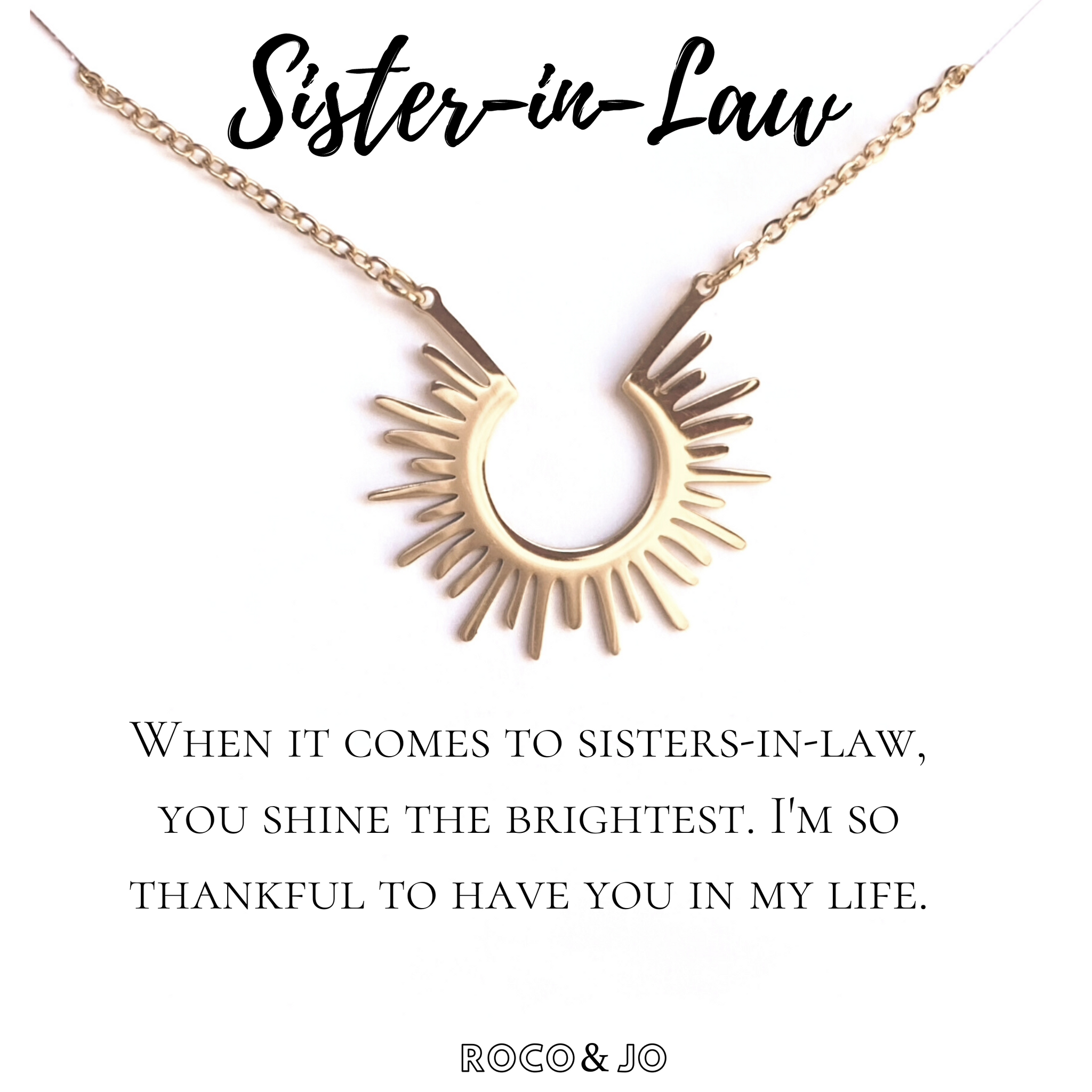 Sister in Law Pendant Necklace SIL Wedding Day Gift Sister of
