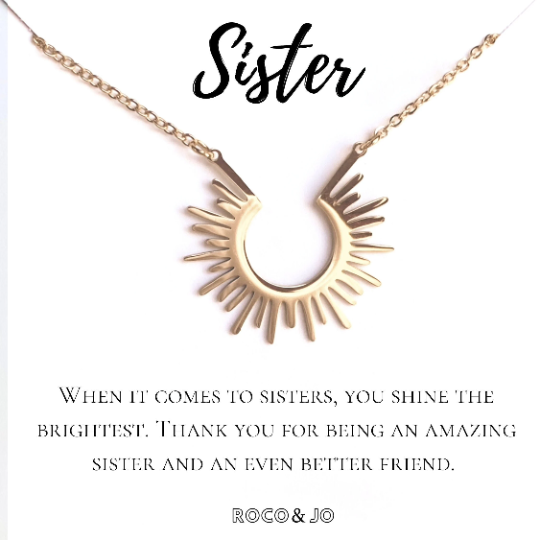 Sister Sunshine Pendant Necklace - Sister Gift - Sister Birthday