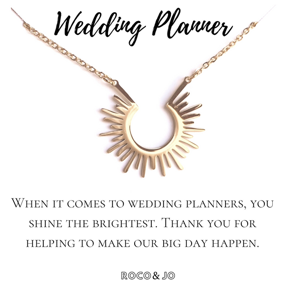 Wedding Planner Sunshine Pendant Necklace - Wedding Party Gift